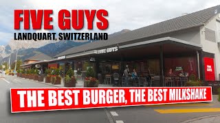 Five Guys restaurant in Landquart Switzerland Expensive but the best [upl. by Arahs840]