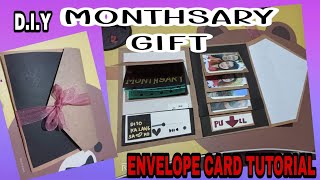 DIY MONTHSARY GIFT ENVELOPE CARD TUTORIAL Leslie Mondero [upl. by Neelloc992]