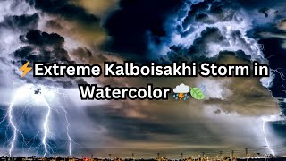 Kalboisakhi Storm Watercolor Painting of an Extreme Village Storm [upl. by Gifferd377]