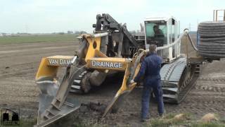 Drain with a Interdrain  V plow  New Holland T7070 Blue Power [upl. by Abixah141]