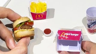 MiniFood McDonalds Burger amp Fries with Coke  REAL MINIATURE FOOD COOKING  ASMR [upl. by Aicilat]