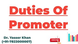 Duties Of Promoter [upl. by Pentheam]