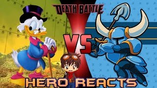 Hero Reacts l Death Battle Scrooge McDuck vs Shovel Knight [upl. by Yonit373]