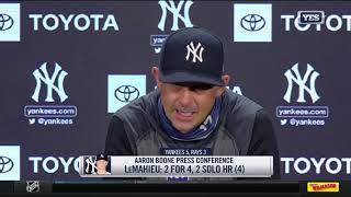 Aaron Boone discusses Yankees 53 win over Rays [upl. by Notxarb]