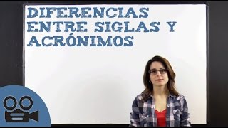 Diferencia entre siglas y acrónimos [upl. by Ereynihc]