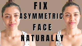 HOW TO FIX ASYMMETRICAL FACE amp JAW NATURALLY  HOW TO FIX FLAT SIDE OF FACE  LIFT DROOPY FACE [upl. by Bac]