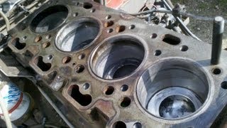 MF 590  cylinder honing bore measurment and cylinder head refittment  part 11 [upl. by Matheny865]