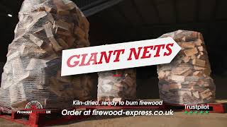 Firewood Express  Kiln Dried Firewood  Free Mainland UK Delivery  Unique Giant Nets of Logs [upl. by Fiora]