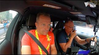 Inside TrekSegafredos team car during Tour de France time trial [upl. by Nuawtna220]