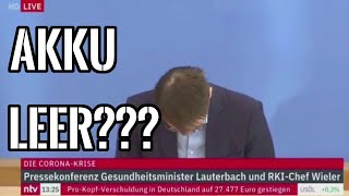 Karl Lauterbach schläft bei CoronaKonferenz ein Ist der Akku leer Zwei Kamerawinkel zeigen es [upl. by Ettenal]