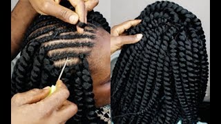 VERY EASY CROCHET BRAIDS UNDER 1 HOUR  HOW TO [upl. by Arita]