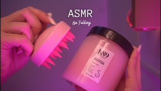 ASMR No Talking Hair Care Treatments Oils Scalp Massage amp Brushing Hair  Layered Sounds [upl. by Yak]