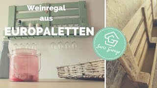 Weinregal aus Paletten  Palettenmöbel  DIY  Upcycling  How to  Weinregal Europaletten  bauen [upl. by Enautna]