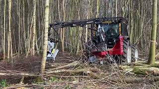 Hypro 755  FG 45 Felling Grapple  Clearing Birch In Chestnut Coppice [upl. by Sinnard435]