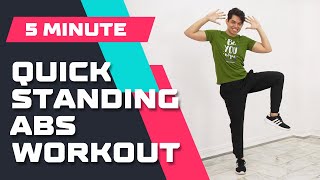 5 MIN STANDING ABS • Home Workout • Calorie Burning • Keoni Tamayo • Workout 181 [upl. by Aneel]