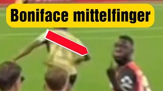 Supercup Gewinner Bayer Leverkusen Boniface mittelfinger an die Bank von Stuttgart [upl. by Nej503]