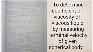 Determine coefficient of viscosity of viscous liquid by measuring terminal velocity of body [upl. by Eliot]