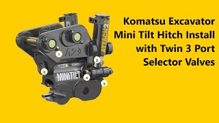 Komatsu Excavator Mini Tilt Install with 3 Port Selector Valves shorts [upl. by Lovmilla]