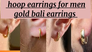 golden hoop earring for boys  bali earrings for men  latest and modern mens jewellery collection [upl. by Ydnew]