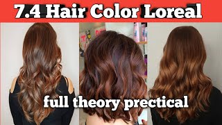 Hair color theory loreal mejiral 74 number color krne ka sahi tarika [upl. by Eiralam432]