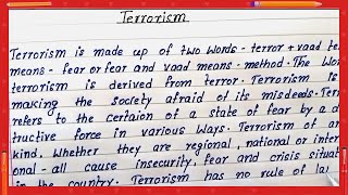 How to write essay on Terrorism  Write essay on Terrorism  English simple essay on Terrorism [upl. by Hniht694]