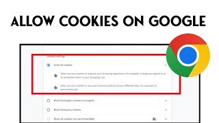 How To Allow Cookies On Google Chrome [upl. by Souvaine]