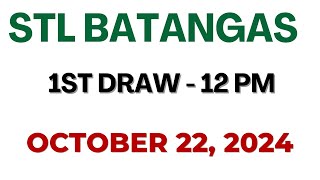 STL Batangas Draw result today live 1200 PM 22 October 2024 [upl. by Yentiw]