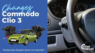 Comment changer un commodo pour Renault Clio 3   ⚙️Starpièces [upl. by Aicilf]