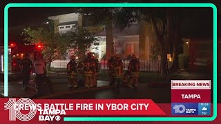 Tampa fire crews respond to fire at Ybor City Lofts [upl. by Burrow]