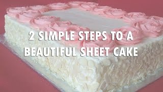 Easy Buttercream Roses Sheet Cake Decorating [upl. by Moule913]