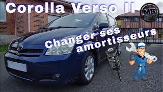 TOYOTA COROLLA VERSO II Changement Amortisseurs avant [upl. by Raual177]