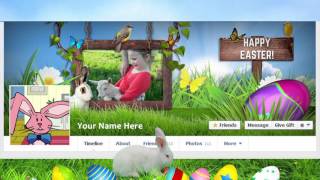 Easter Frame Facebook Cover PSD Template [upl. by Acinorev]