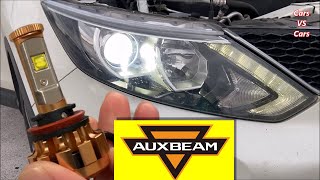 New LED HeadLight Bulbs H11 6000k Auxbeam  Review and Installation on Nissan [upl. by Ecnarual]