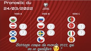 Pronostics Barrages CDM 2022 🔥  PortugalTurquie  ItalieMacedoine Ticket doublement de mise 💯 [upl. by Enileqcaj]