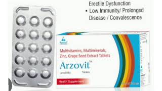 Arzovit Tablets Multivitamins Multiminerals Zinc Grape Seed Extract Tablets [upl. by Lipman406]