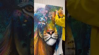 Painting with objects This is a 40x60in artwork  Around the world animalpainting animalart art [upl. by Armitage]