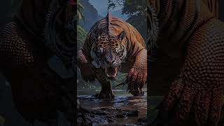 a combination of a Komodo dragon and a hybrid tiger ai animal komodo tiger [upl. by Reppart]