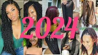 💖🌸 Cute Twist hairstyles 2024  Twist braids hairstyles for black women  Braids styles [upl. by Nyladnar]