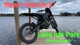 Electric Dirt Bike Rawrr Manti X Adventure Lake Ida Park Ride in Delray Beach Florida [upl. by Tedie]