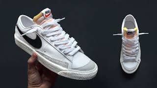 HOW TO LOOSEY LACE NIKE BLAZER LOW  nike blazer low lace style [upl. by Menendez]