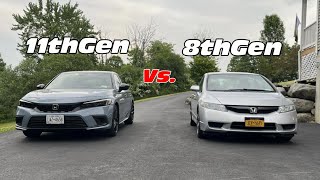 11thgen Vs 8thgen Civic Size amp Design Comparison [upl. by Romilly]