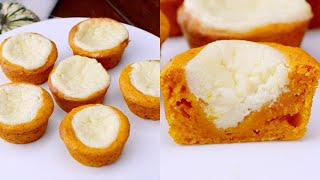 Muffin di zucca con ripieno cremoso i dolcetti ideali per il periodo autunnale [upl. by Elorak146]