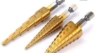 🛠 Kit de 3 Forets coniques étagés HSS  titanium coated HSS metric step drill bit  Gearbest [upl. by Aicarg]