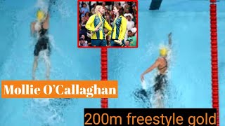 Who won the womens 200m freestyle final  Mollie O’Callaghan Wins 200m highlights [upl. by Aitital279]