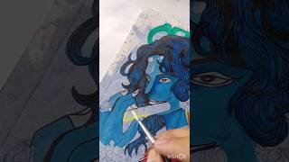 Lord krishna painting shorts art painting youtubeshorts lordkrishna subscribe bts artist 💜❤️ [upl. by Margreta559]