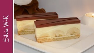 Bananenschnitte  SchokoBananenschnitte  MürbeteigBoden [upl. by Silvanus662]