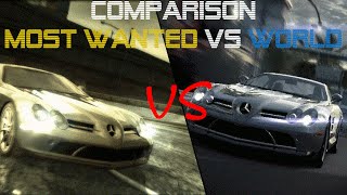 NFS COMPARISON  NFS MOST WANTED VS NFS WORLD [upl. by Fasta244]