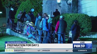 Long line outside of Carroll County Courthouse for day 1 of Delphi murder trial [upl. by Aisul]