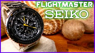 Seiko Flightmaster Full Review  Affordable Chronograph Pilot Watch SNA411P1 [upl. by Gent920]