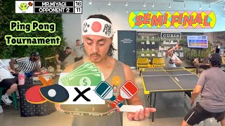 Cash Prize Ping Pong Tournament  Semi Finals  Pickleballer tries his best [upl. by Ecnadnak227]